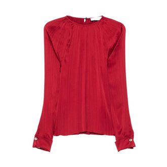 Lanvin Top in charmeuse plissettato - - Blouses & Shirts - Donna - Rosso - S