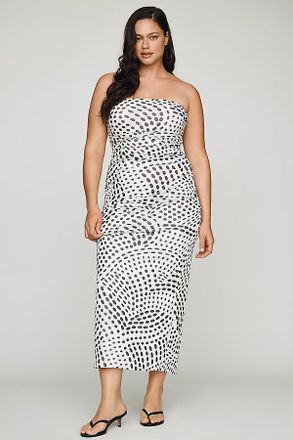 AFRM Strapless Mesh Midi Dress