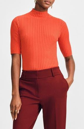 Isaac Mizrahi New York Mock Neck Poor Boy Sweater in Orange at Nordstrom Rack, Size Xx-Large