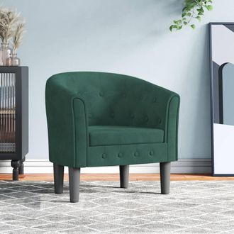 vidaXL Sill&oacute;n De Terciopelo Verde Oscuro Vidaxl