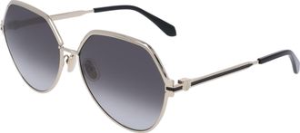 Ferragamo Grey Gradient Geometric Ladies Sunglasses SF325S 738 62