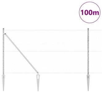 Berkfield Home Hexagon Fence 1.2x100 m Galvanised Steel in Silver