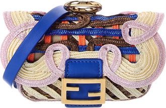 Fendi Fendi Baguette Embroidered Leather Bag Charm