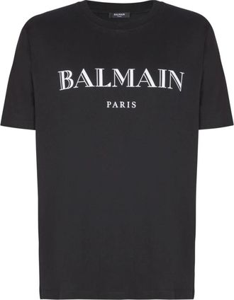 Balmain T-shirt met print - Heren - T-shirts - Zwart - S - Katoen - Tops