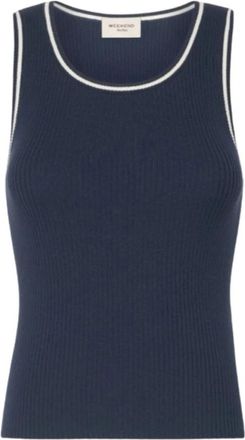 Max Mara Mouwloze Tops - Dames - Tops zonder mouwen - Blauw - L - Tops