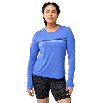 Brooks Brooks Distance Long Sleeve 3.0 Top Womens Blue Thumbhole Activewear DSGL478
