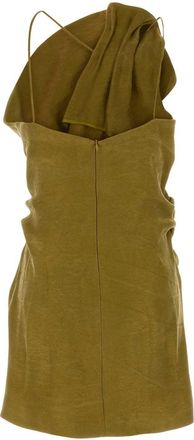 Magda Butrym Silk with Rosette Detail Dress - Green