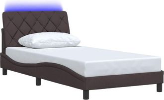 vidaXL Estructura Cama Con Led Sin Colch&oacute;n Marr&oacute;n Oscuro 100x200 Cm Vidaxl