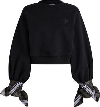 Patou Cropped Tie-sleeve Sweatshirt