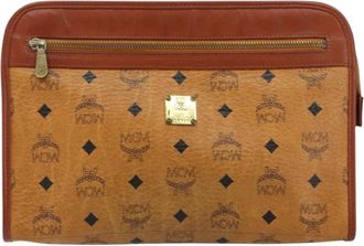 MCM Visetos Pouch Pvc Canvas Clutche & Pouche Bag (Pre-Owned)