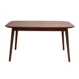 Miliboo Tavolo allungabile con allunghe integrate rettangolare in legno scuro noce L140-170 cm ANK