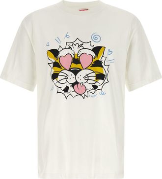 Kenzo Wild Tiger T Shirt Bianco-Uomo