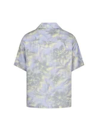 Maison Kitsun&eacute; Mens Shirts Light Blue Cotton