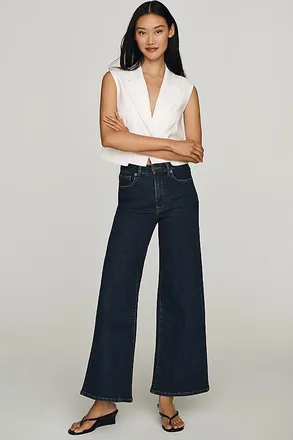 Good American Good Waist Palazzo Ankle Jeans