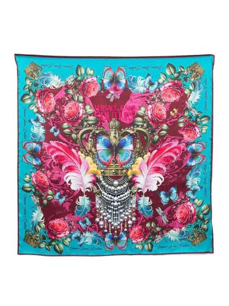 Versace Jeans Couture Scarf With Crown And Butterfly Print