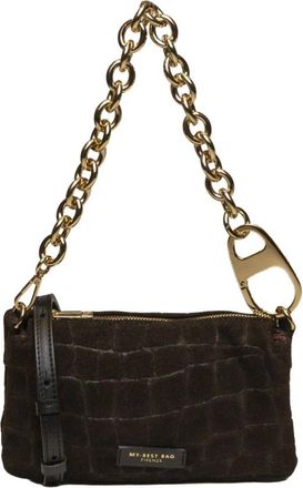 My Best Bags Firenze Reflex Schoudertas - Dames - Tassen - Bruin - Maat: ONE Size Su&egrave;de
