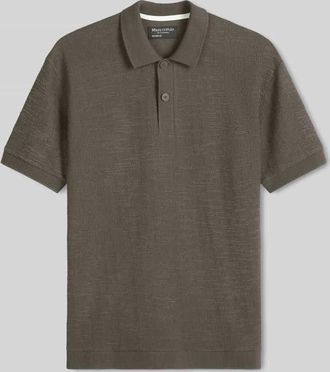 Marc O'Polo Relaxed Fit Poloshirt aus Baumwoll-Mix in Dunkelbraun, Gr&ouml;&szlig;e XXXL