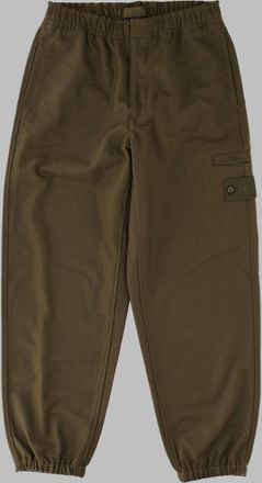 Stone Island Relaxed Fit Wool Flannel Jogger Trousers with Utilitarian Pockets