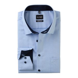 Olymp Olymp, Overhemden, Heren, Blauw, S, Katoen, Business Overhemd