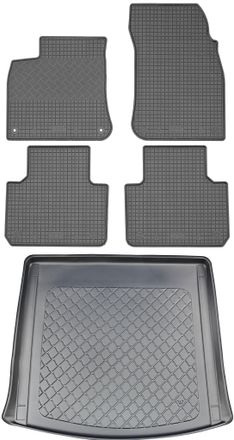 OEM Volkswagen Touareg Iii Suv (5 Puertas) Desde 07.2018 Set - Alfombrillas De Goma Para Coche + Alfombrilla Para Maletero