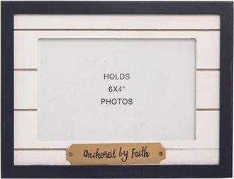 Beachcombers Anchored By Faith 4X6 Wood Photo Picture Frame in Blue at Nordstrom, Size Medium