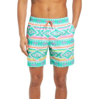 Chubbies Tropicadas 7-Inch Swim Trunks in Green Multi at Nordstrom, Size X-Large