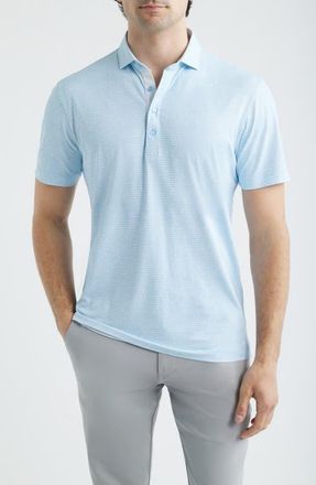 Johnnie-O Waverunner Wave Print Perfornance Jersey Polo in Kona at Nordstrom, Size Xx-Large