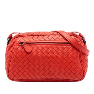 Bottega Veneta Pre-owned Cross Body Bags, female, Red, Size: ONE SIZE Pre-owned Woven Crossbody Bag