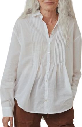 Bella Dahl Womens Pintuck Flowy Shirt In White