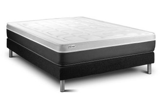 VITALIT Somier Negro + Colch&oacute;n Con Espuma Viscoel&aacute;stica 200 X 200