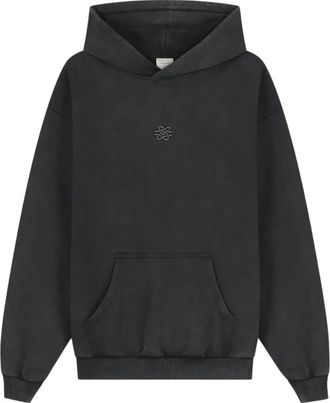 Filling Pieces Boxy Geborduurde Hoodie - Heren - Hoodies - Zwart - XL - Katoen - Hoodies & sweatvesten