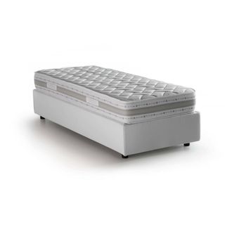 Dmora Talamo Italia Cama Individual Rachele, Cama Contenedor Con Revestimiento De Tela, 100% Made In Italy, Apertura Frontal, Con Colch&oacute;n 80x200 Cm Incluido