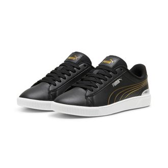 Puma Sneaker PUMA VIKKY V3 METALLIC SHINE, Damen, Gr. 36, schwarz (puma schwarz, puma gold, puma wei&szlig;), Synthetik, Schuhe Sneaker