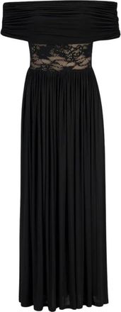 Zimmermann Rebellion Off-Shoulder Kant Detail Jurk - Dames - Avondkleed - Zwart - XS - Spandex - Kleedjes