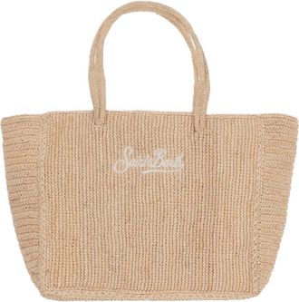 MC2 Saint Barth Natural Woven Tote Bag with Embroidered Logo