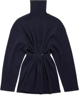 Balenciaga Pinched Mini Jurk - Dames - Kleedjes - Blauw - S - Katoen - Kleedjes