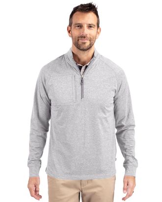 Cutter & Buck Adapt Eco Knit Heather Mens Quarter Zip Pullover