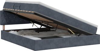 vidaXL Cama Con Almacenamiento Gris Oscuro 160 X 200 Cm Terciopelo Vidaxl