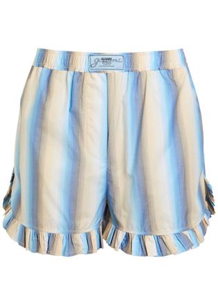 Ganni Ombre Stripe Cotton-poplin Shorts - Multicoloured - 34 (UK4 / Xxs)