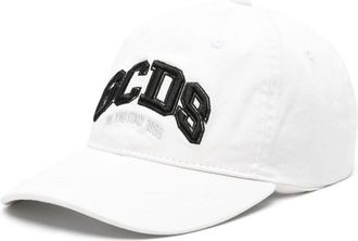 GCDS logo-embroidered cotton cap - unisex - Cotton - One Size - White
