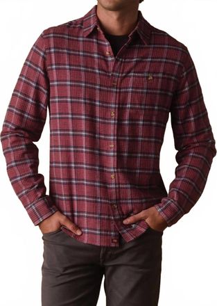 The Normal Brand Hudson Double Brushed Flannel Shirt In Mineral Red Plaid