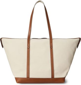 Polo Ralph Lauren Canvas Travel Bag With Leather Profiles