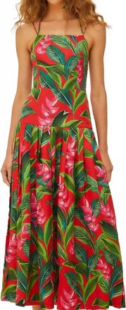 Farm Rio Dream Botanical Print Strappy Maxi Dress In Red Garden