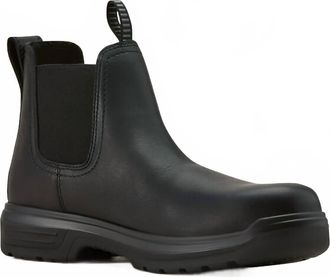 Ariat Mens Turbo Chelsea Waterproof Carbon Toe Work Boot In Solid Black