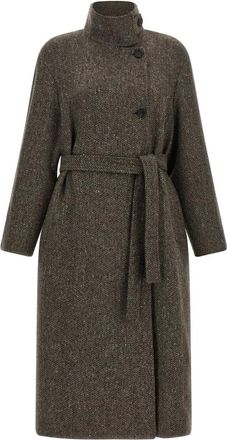 Brunello Cucinelli Jassen, Dames, Bruin, S, Wol, Sparkling Coat