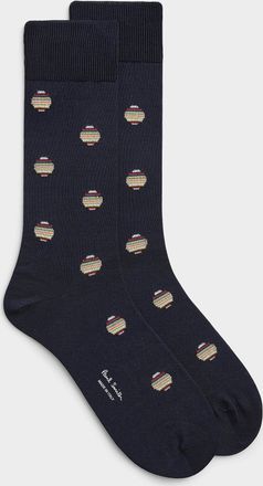 Paul Smith Mens Navy dotted dress socks