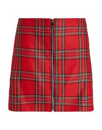 8 by YOOX ZIP-FRONT CHECK MINI SKIRT