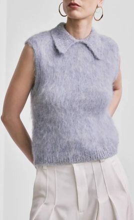 byTiMo Hairy Knit Sleeveless Vest In Sky Blue