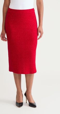 Ming Wang Tonal Eyelash Tweed Knit Midi Skirt in Holiday at Nordstrom, Size X-Small P