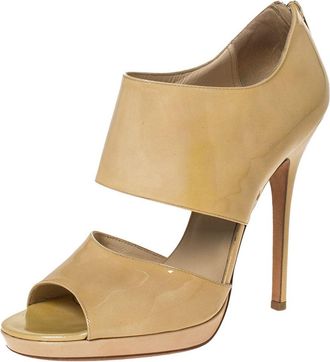 Jimmy Choo London Beige Patent Leather private Sandals